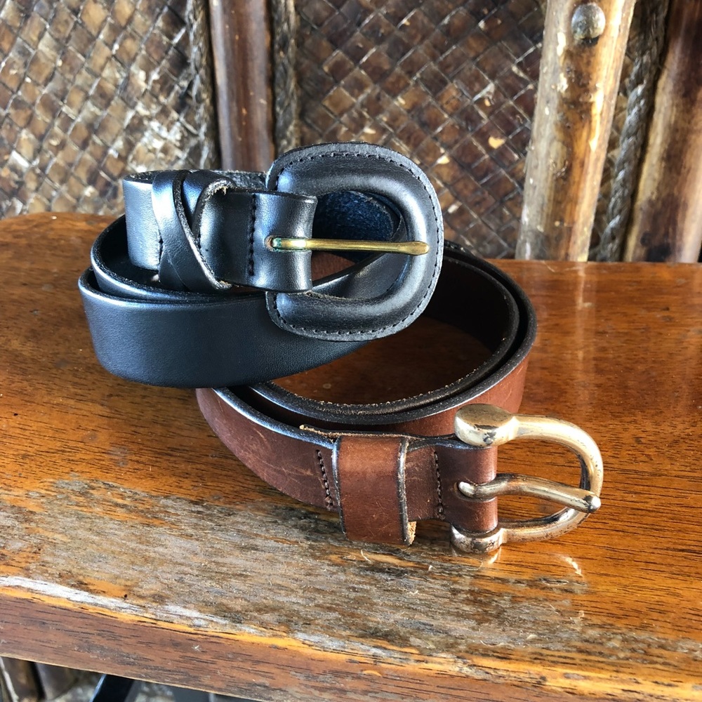 2 for 1 Black and Brown Leather Belt Bundle
